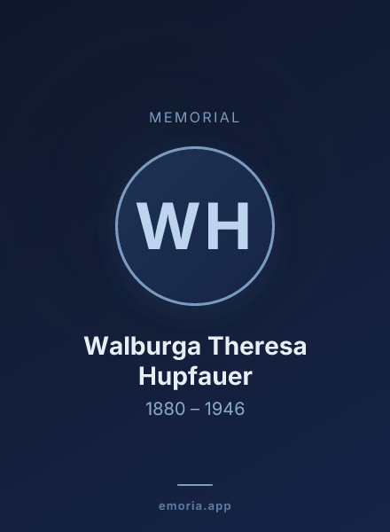 Memorial portrait of Walburga Theresa Hupfauer