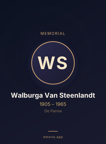 Memorial portrait of Walburga Van Steenlandt