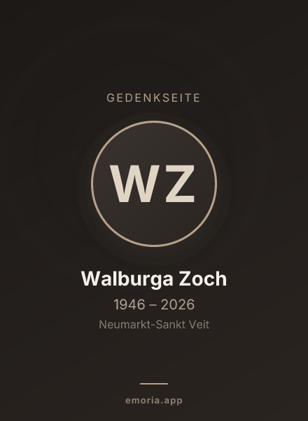 Gedenkportrait von Walburga Zoch