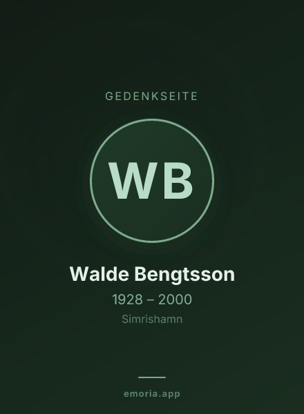 Gedenkportrait von Walde Bengtsson