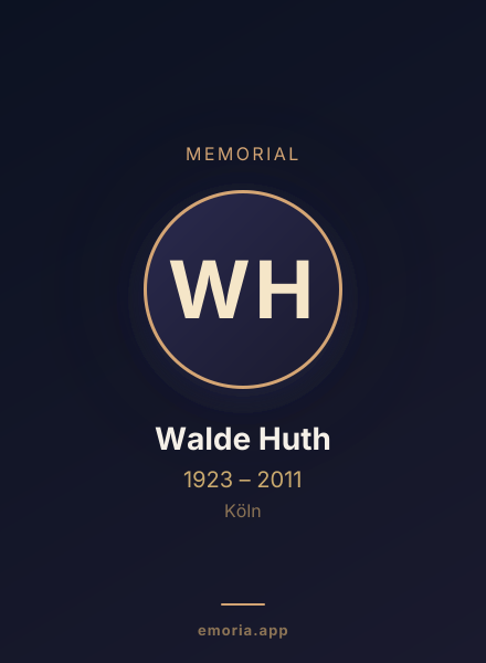 Memorial portrait of Walde Huth