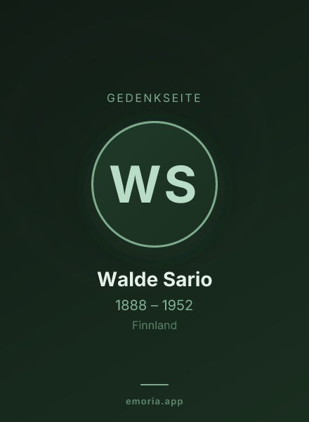 Gedenkportrait von Walde Sario