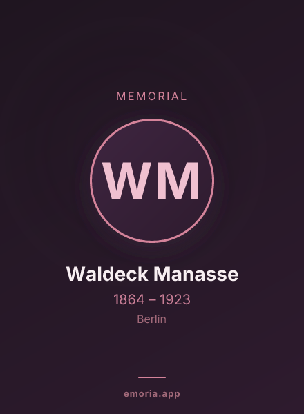 Memorial portrait of Waldeck Manasse