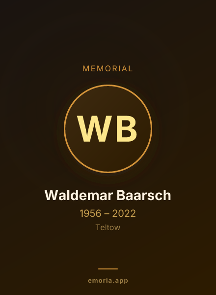 Memorial portrait of Waldemar Baarsch