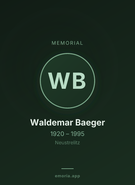 Memorial portrait of Waldemar Baeger