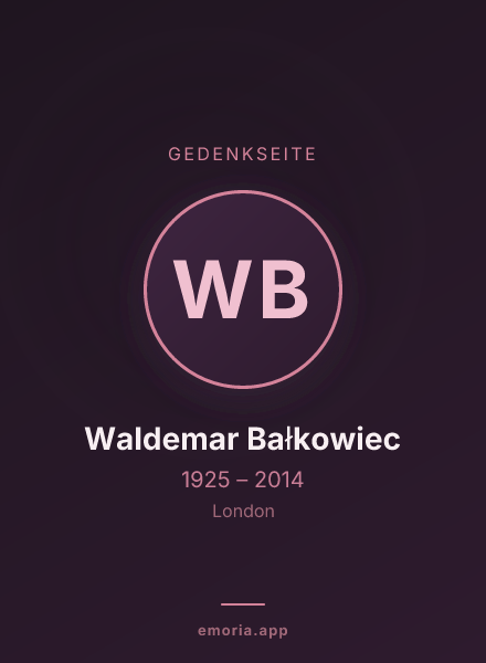 Gedenkportrait von Waldemar Bałkowiec