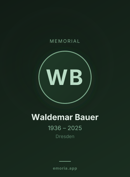 Memorial portrait of Waldemar Bauer