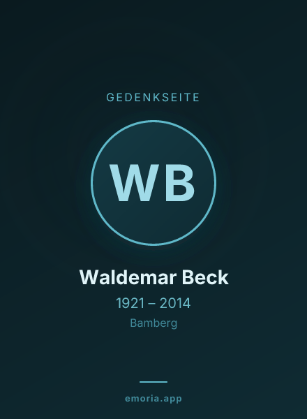 Gedenkportrait von Waldemar Beck