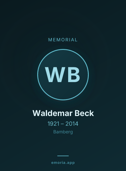Memorial portrait of Waldemar Beck