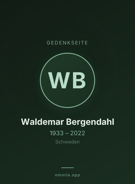 Gedenkportrait von Waldemar Bergendahl