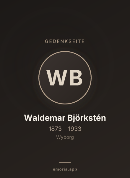 Gedenkportrait von Waldemar Björkstén