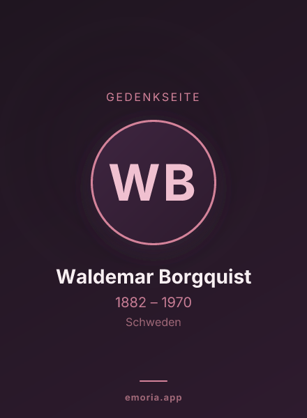 Gedenkportrait von Waldemar Borgquist