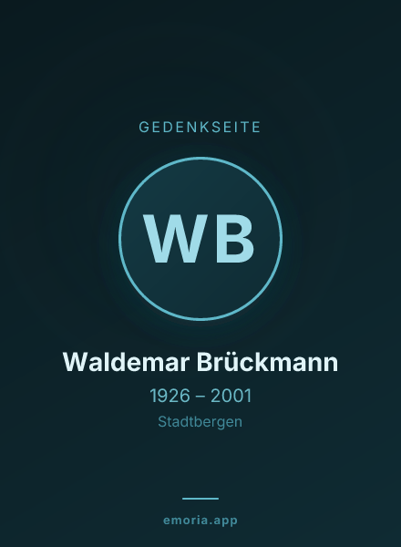 Gedenkportrait von Waldemar Brückmann