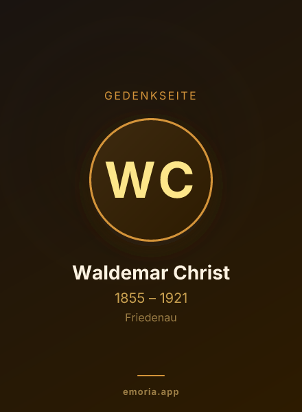 Gedenkportrait von Waldemar Christ