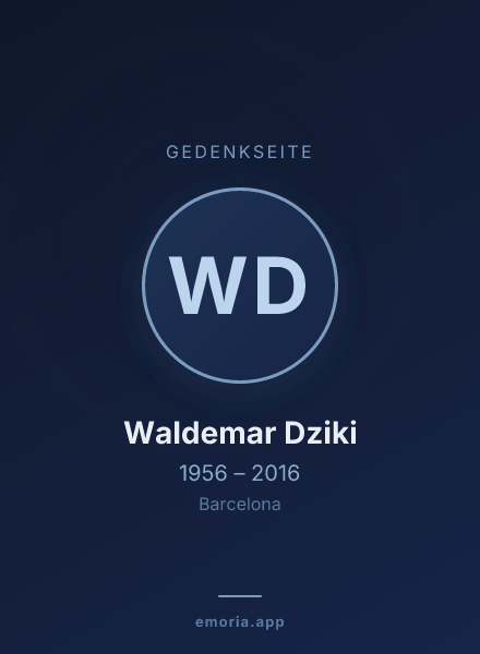 Gedenkportrait von Waldemar Dziki
