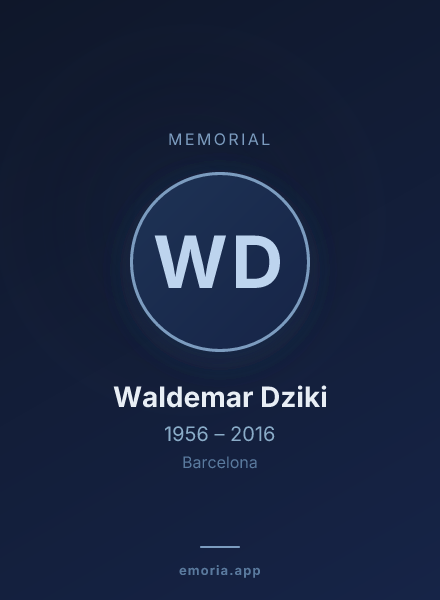 Memorial portrait of Waldemar Dziki