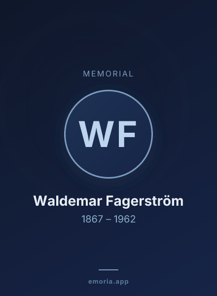 Memorial portrait of Waldemar Fagerström