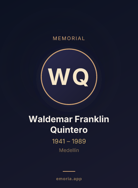 Memorial portrait of Waldemar Franklin Quintero