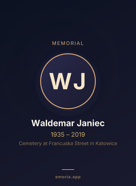 Memorial portrait of Waldemar Janiec
