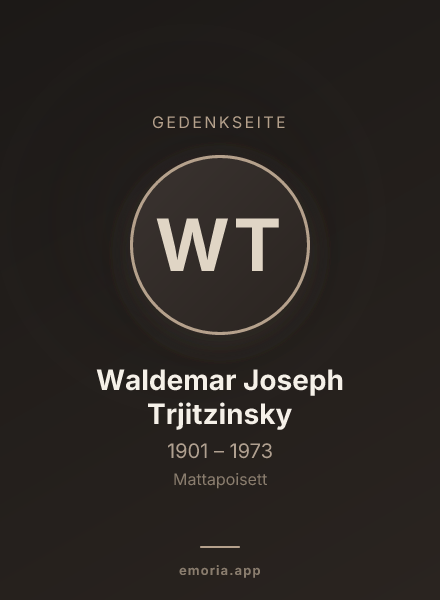 Gedenkportrait von Waldemar Joseph Trjitzinsky