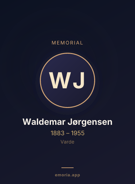 Memorial portrait of Waldemar Jørgensen