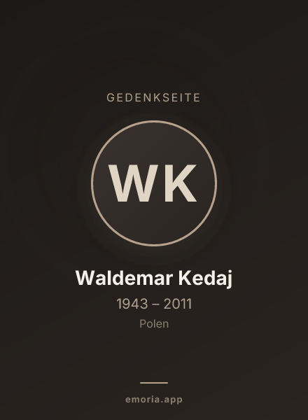Gedenkportrait von Waldemar Kedaj