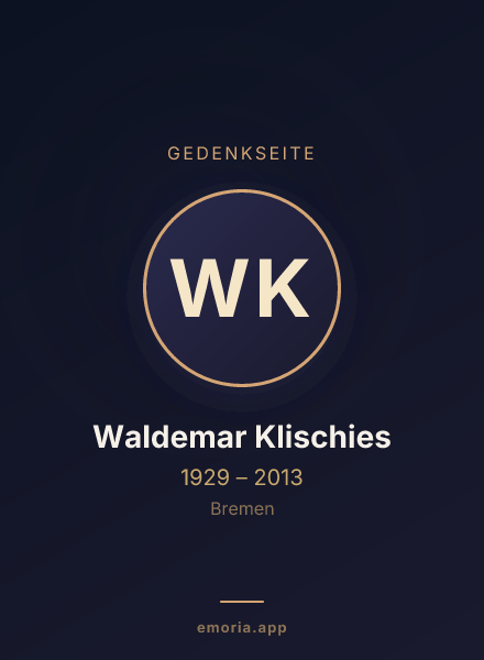 Gedenkportrait von Waldemar Klischies