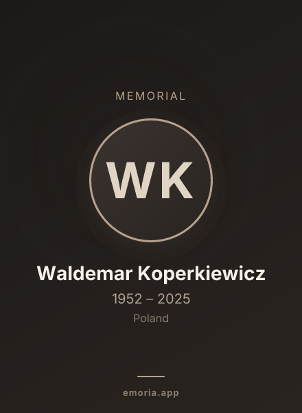 Memorial portrait of Waldemar Koperkiewicz