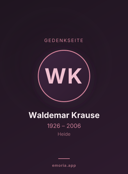 Gedenkportrait von Waldemar Krause