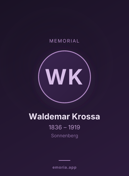 Memorial portrait of Waldemar Krossa
