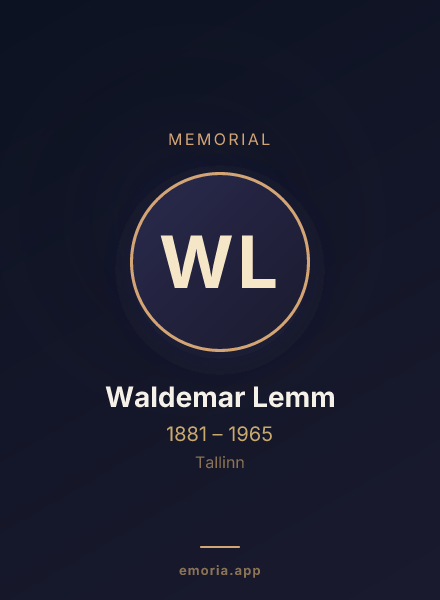 Memorial portrait of Waldemar Lemm
