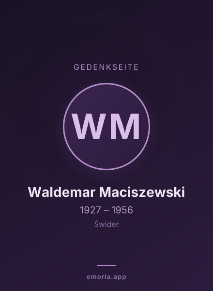 Gedenkportrait von Waldemar Maciszewski