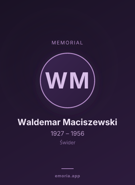 Memorial portrait of Waldemar Maciszewski