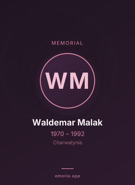Memorial portrait of Waldemar Malak
