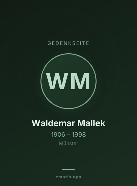 Gedenkportrait von Waldemar Mallek