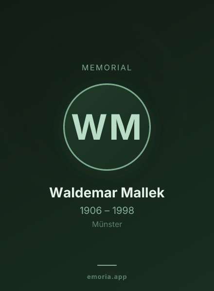 Memorial portrait of Waldemar Mallek