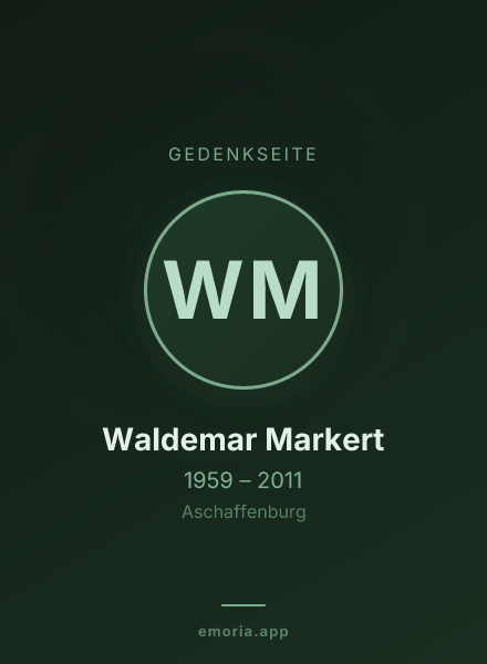 Gedenkportrait von Waldemar Markert