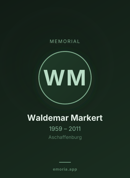 Memorial portrait of Waldemar Markert