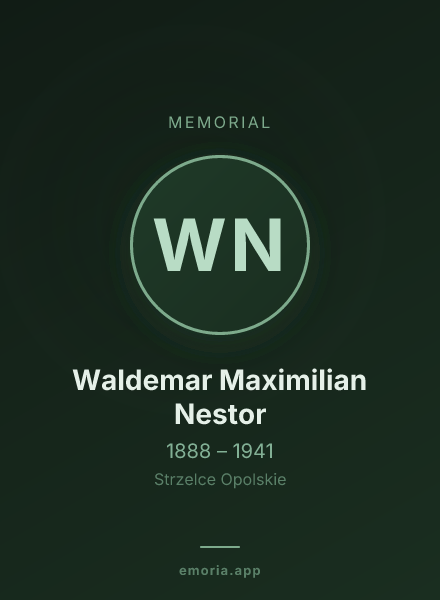 Memorial portrait of Waldemar Maximilian Nestor