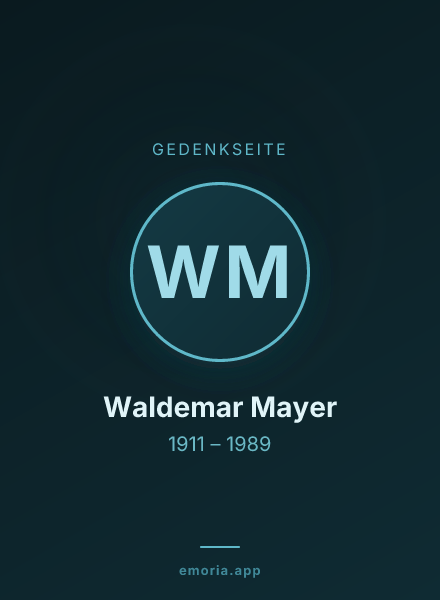 Gedenkportrait von Waldemar Mayer