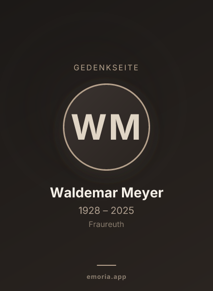 Gedenkportrait von Waldemar Meyer