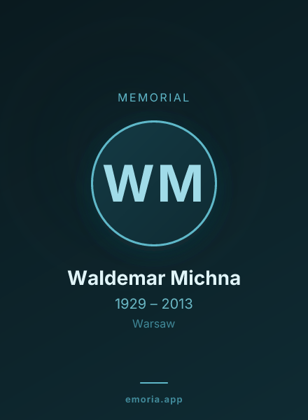 Memorial portrait of Waldemar Michna