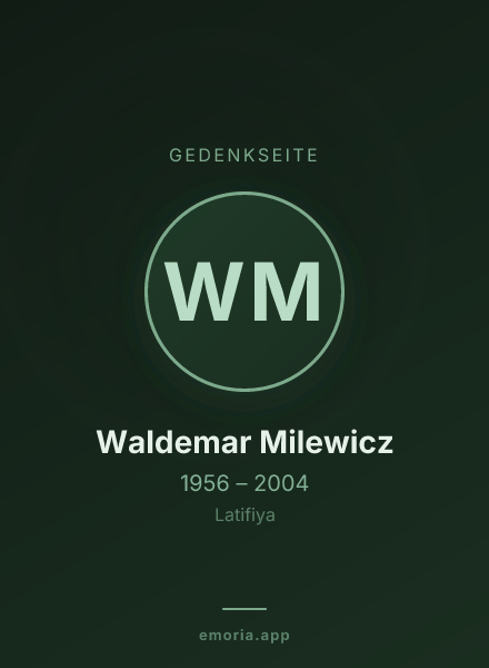 Gedenkportrait von Waldemar Milewicz