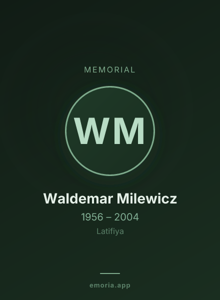 Memorial portrait of Waldemar Milewicz