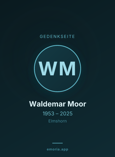 Gedenkportrait von Waldemar Moor
