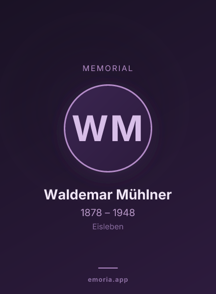 Memorial portrait of Waldemar Mühlner