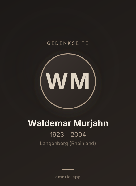 Gedenkportrait von Waldemar Murjahn