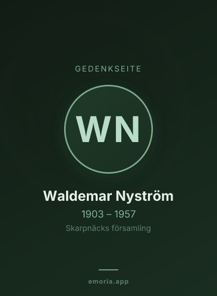 Gedenkportrait von Waldemar Nyström