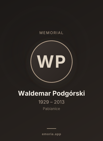 Memorial portrait of Waldemar Podgórski