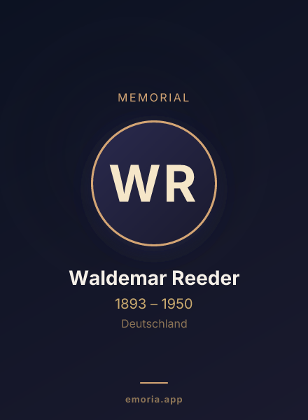 Memorial portrait of Waldemar Reeder